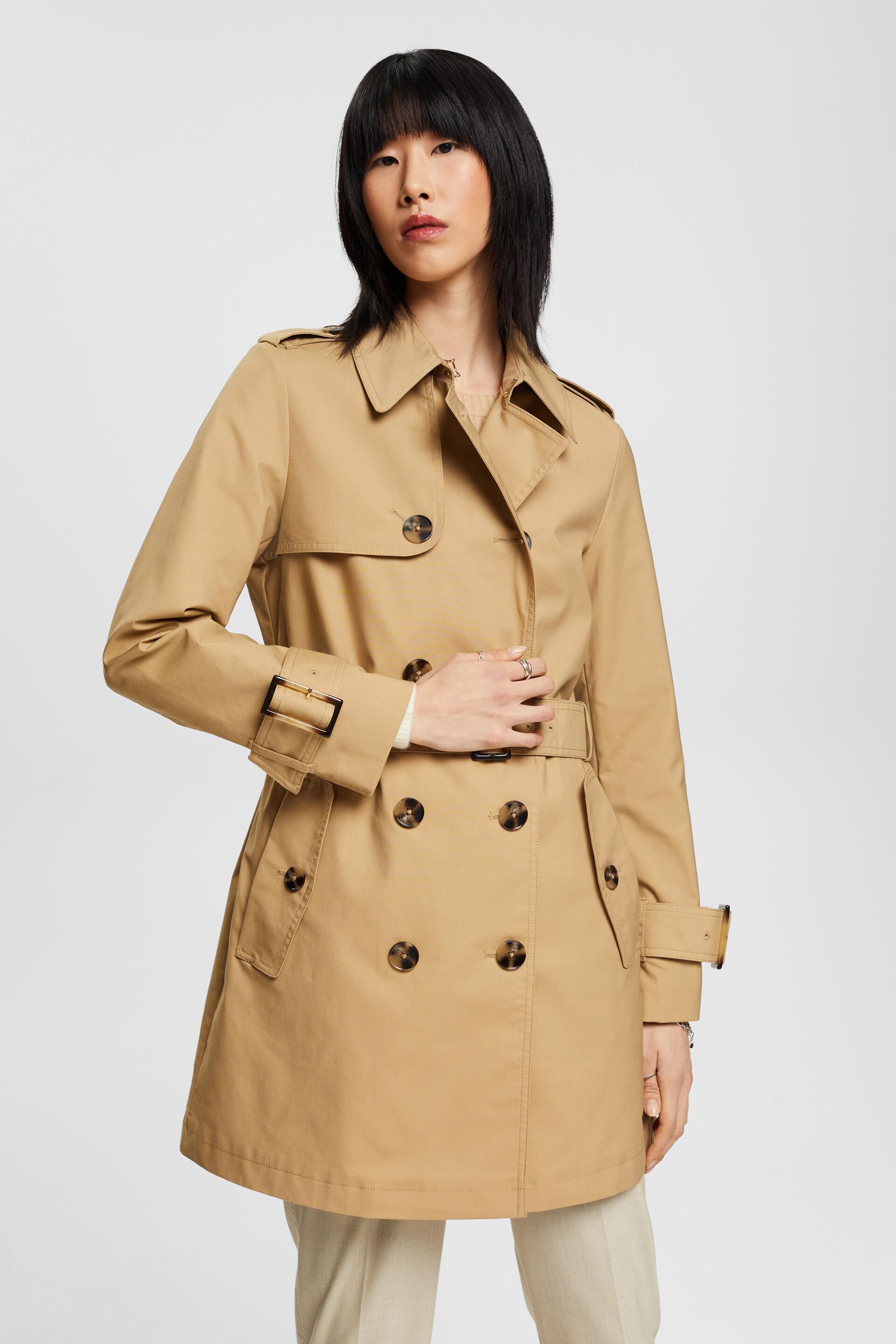 ESPRIT - Double-breasted trench coat at our Online Shop