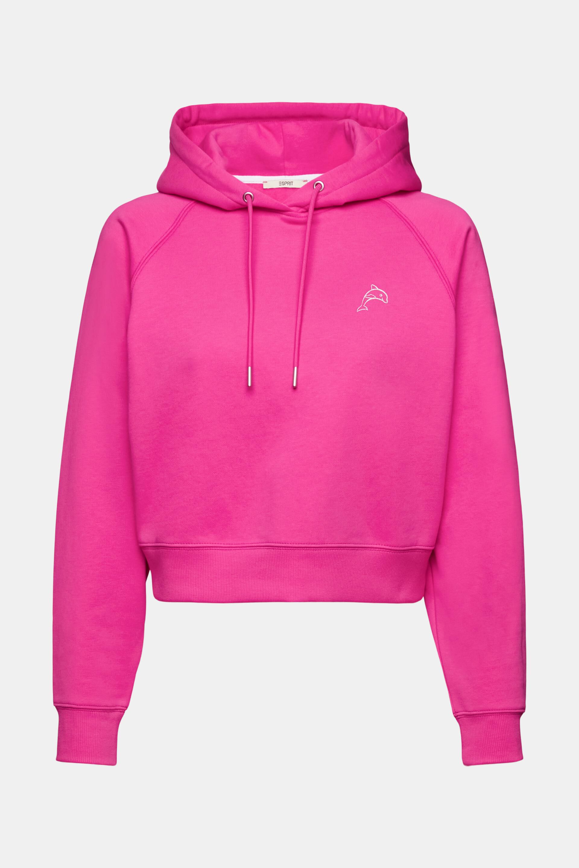 ESPRIT - Cropped hoodie with dolphin logo at our Online Shop