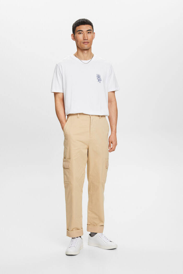 ESPRIT - Cargo trousers with turn-up hem at our Online Shop
