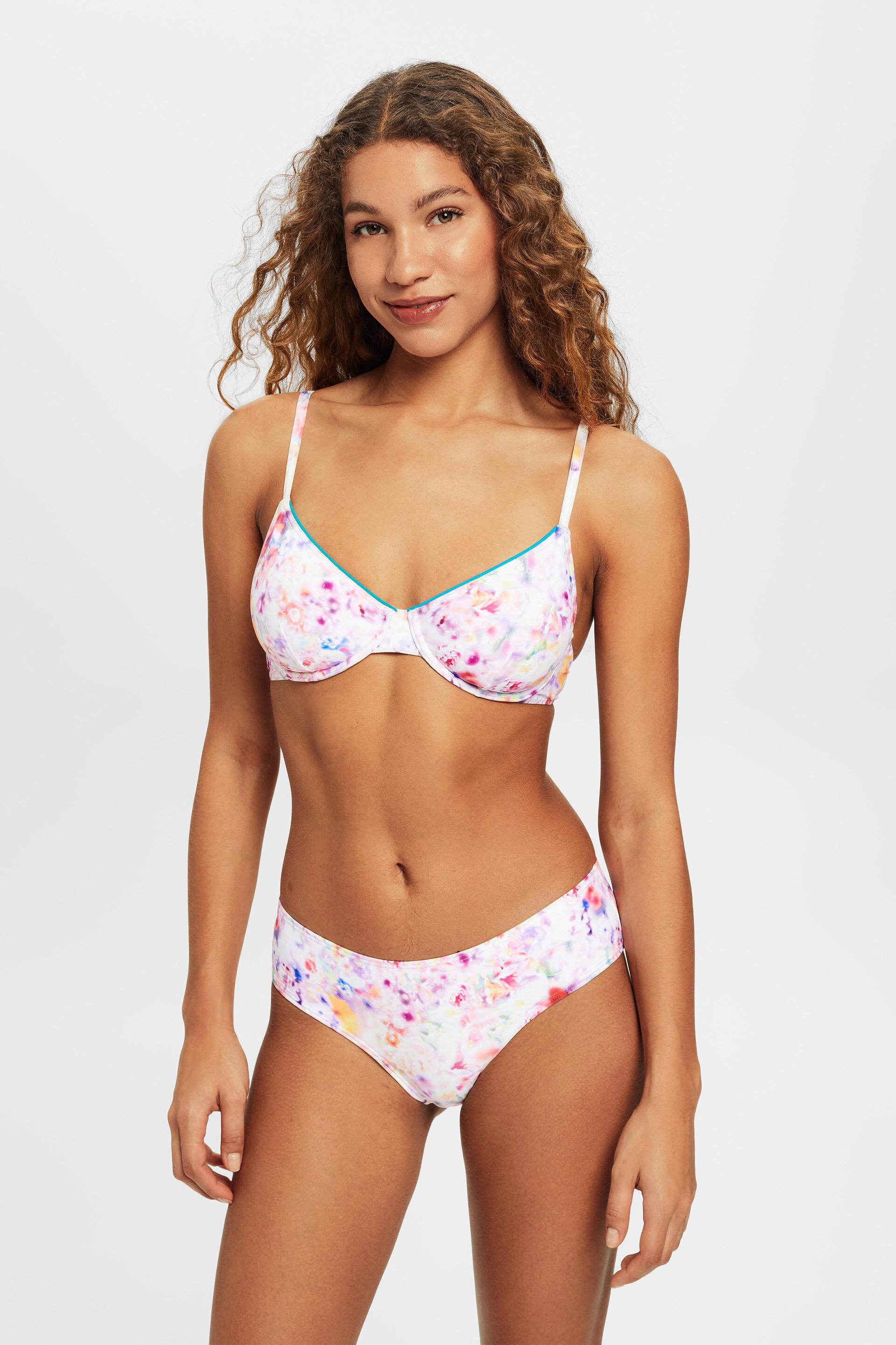 ESPRIT - Underwired bikini top with floral print at our Online Shop