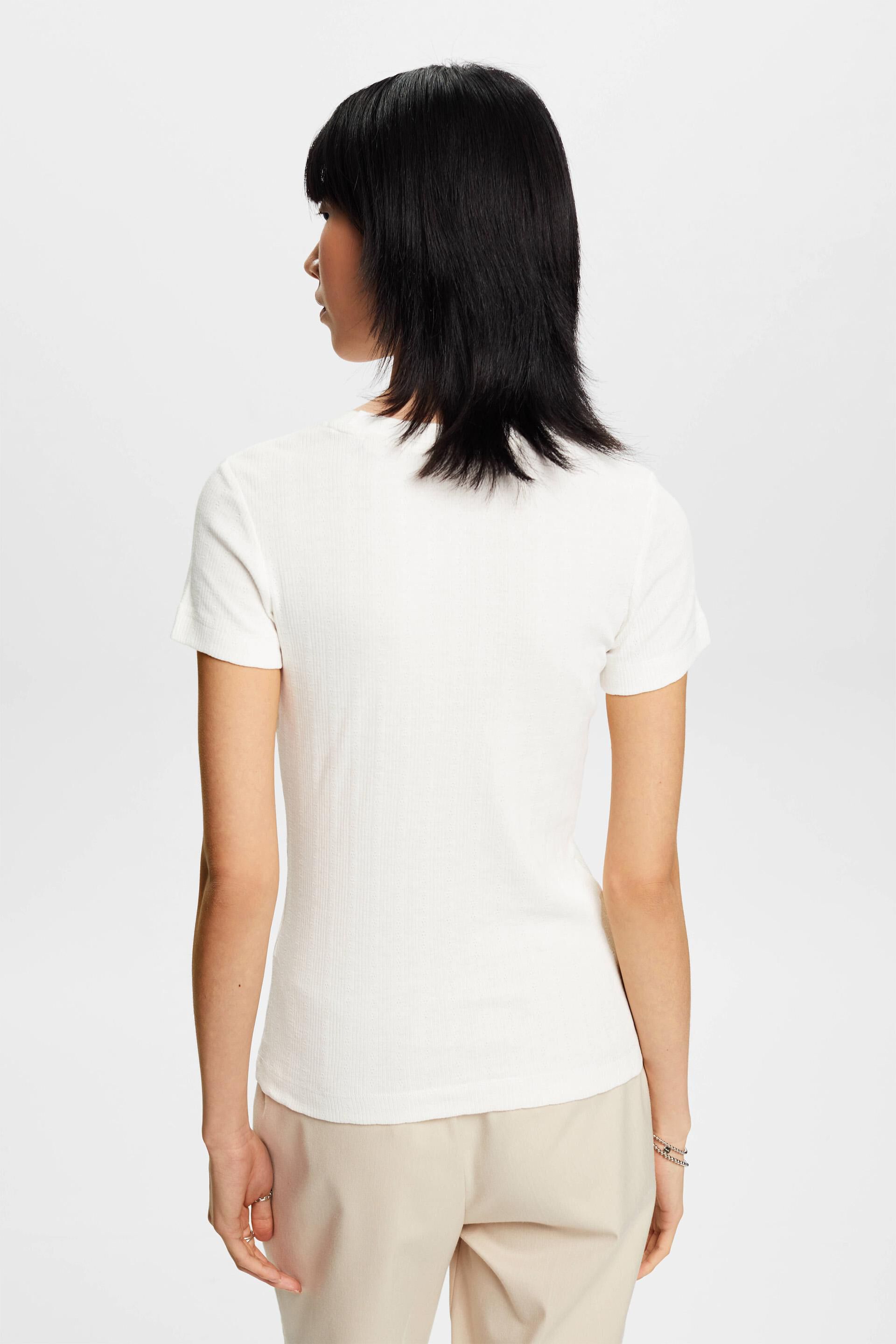 ESPRIT - Pointelle t-shirt at our Online Shop
