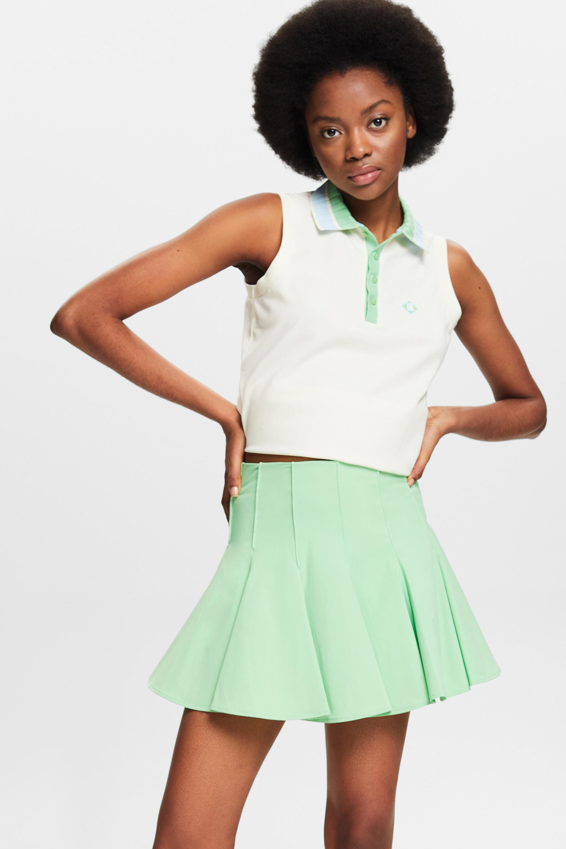 Pleated Fit-and-Flare Mini Skort at our Online Shop - ESPRIT