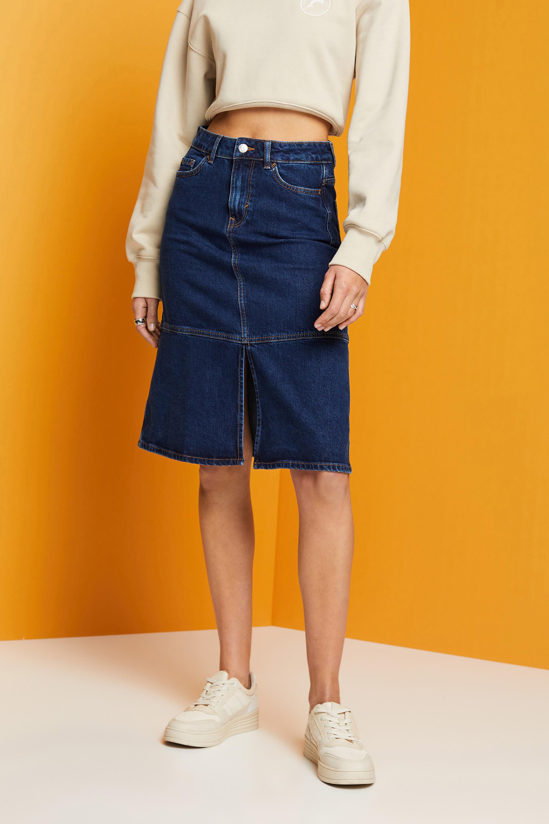 Cuoff Women's Maxi Pencil Jean Skirt High Waisted A Line Long Denim Skirts  for Ladies - Walmart.com