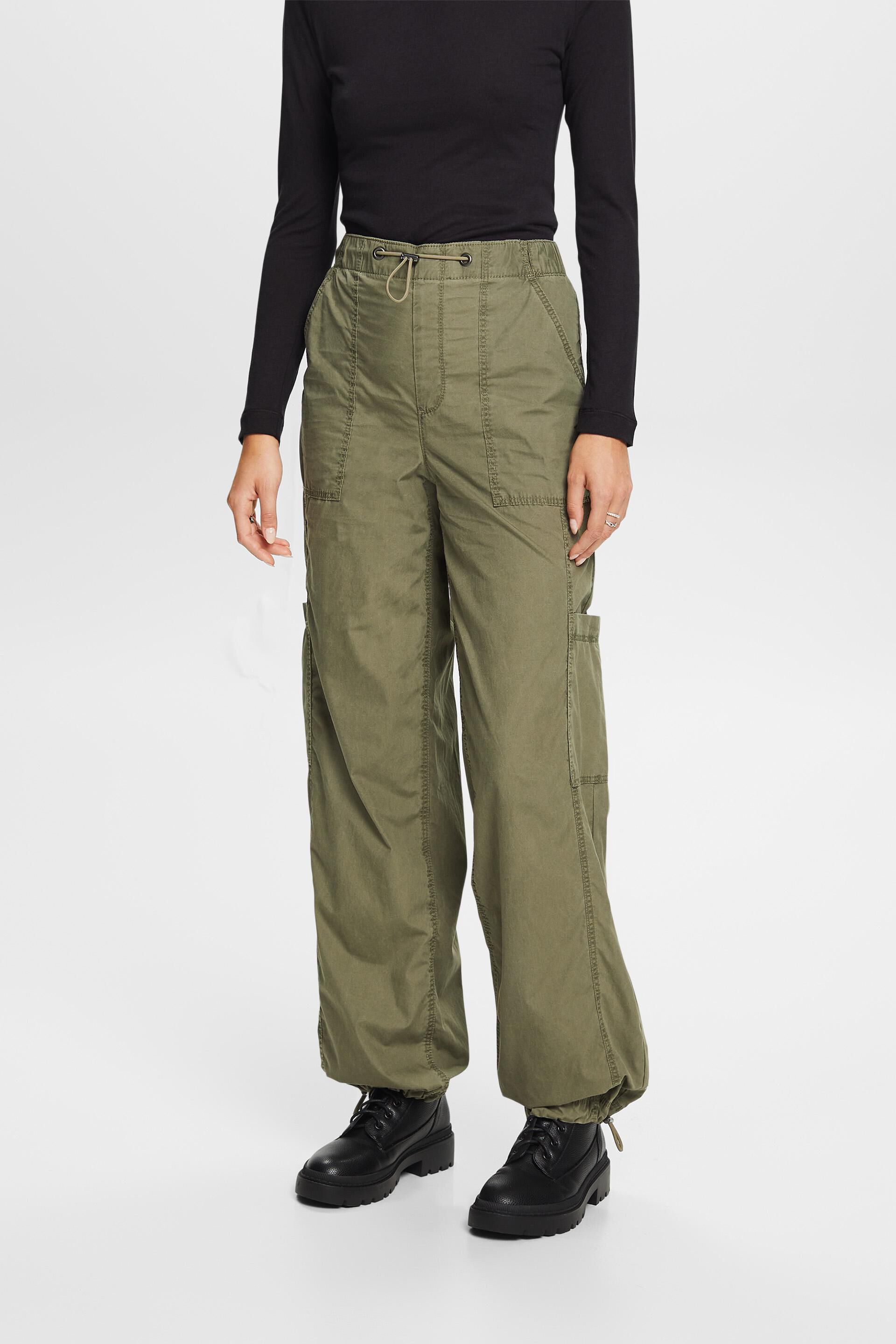 ESPRIT - Pull-on cargo trousers, 100% cotton at our Online Shop