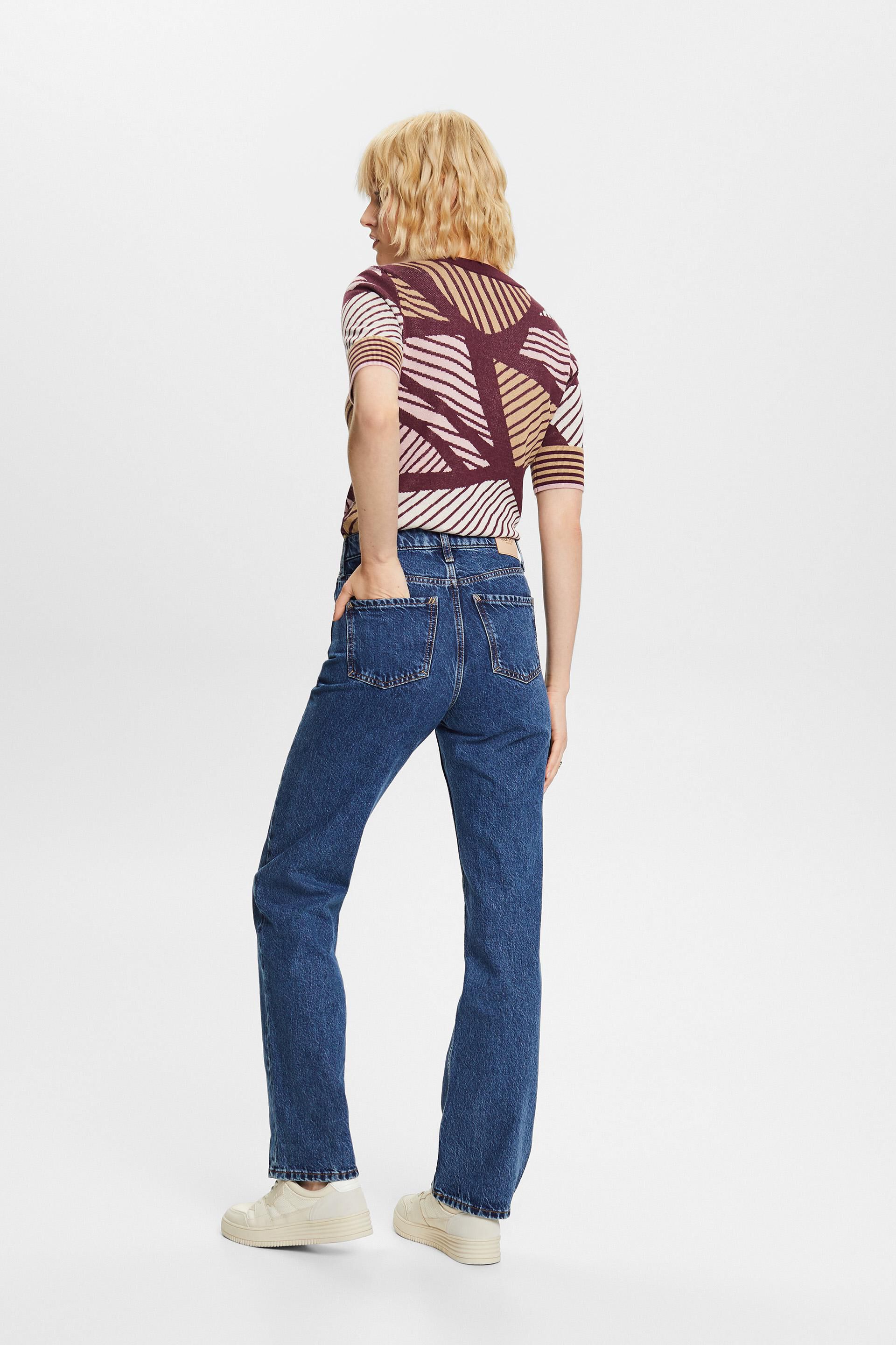 ESPRIT - Retro High-Rise Straight Jeans at our Online Shop