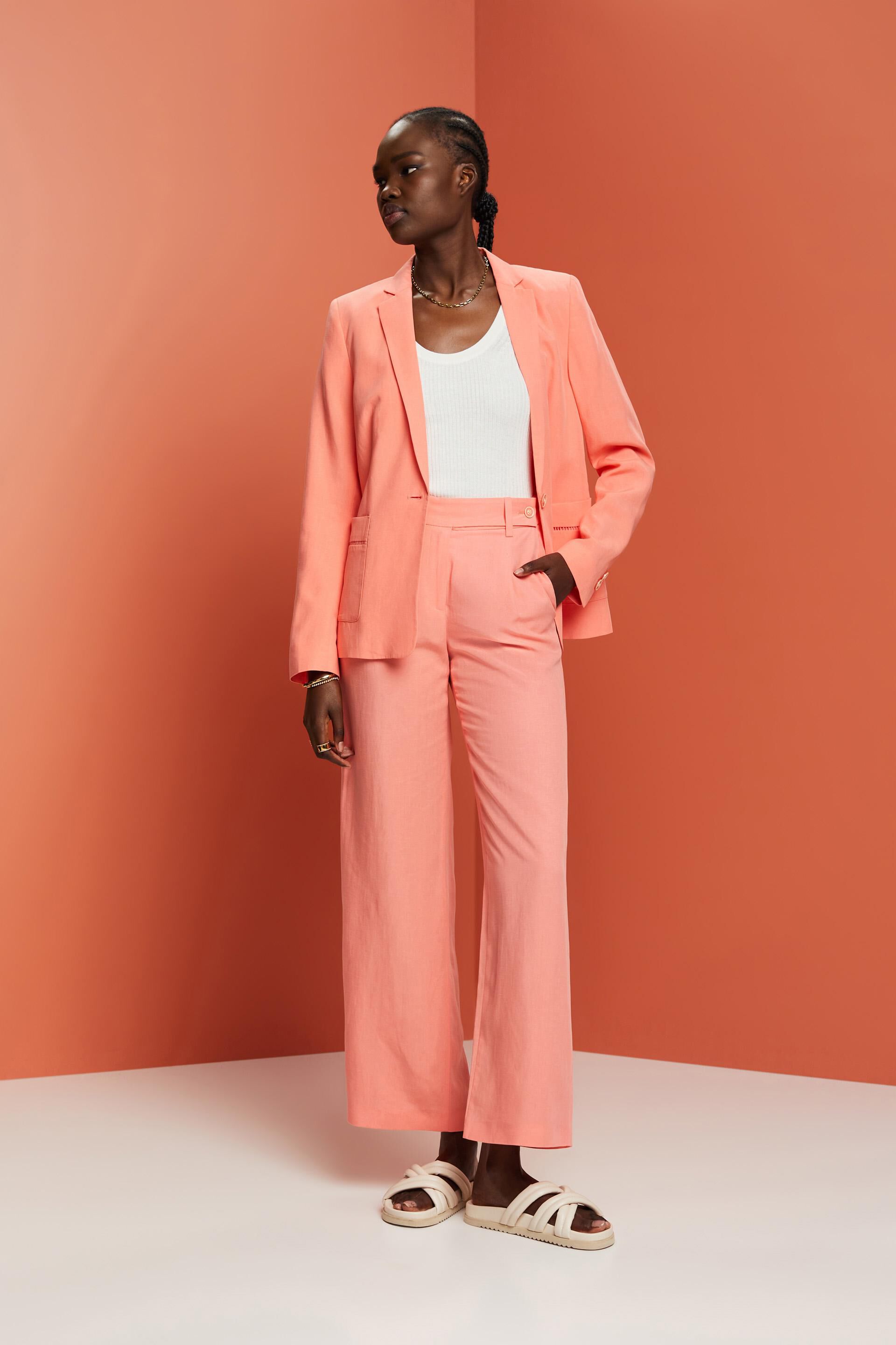 Pleated Sleeves Blazer Dress & Palazzo Wide Leg Trouser Suit – NALÈ