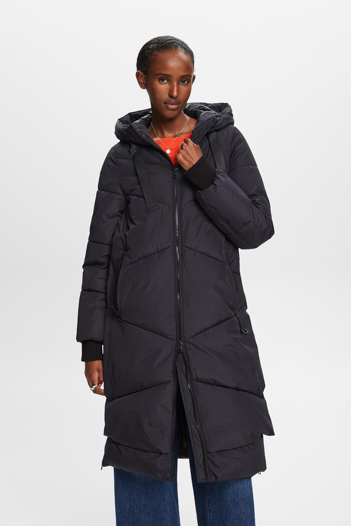 Buy Friends Like These Black Longline Hooded Quilted Padded Coat from the  Next UK online shop