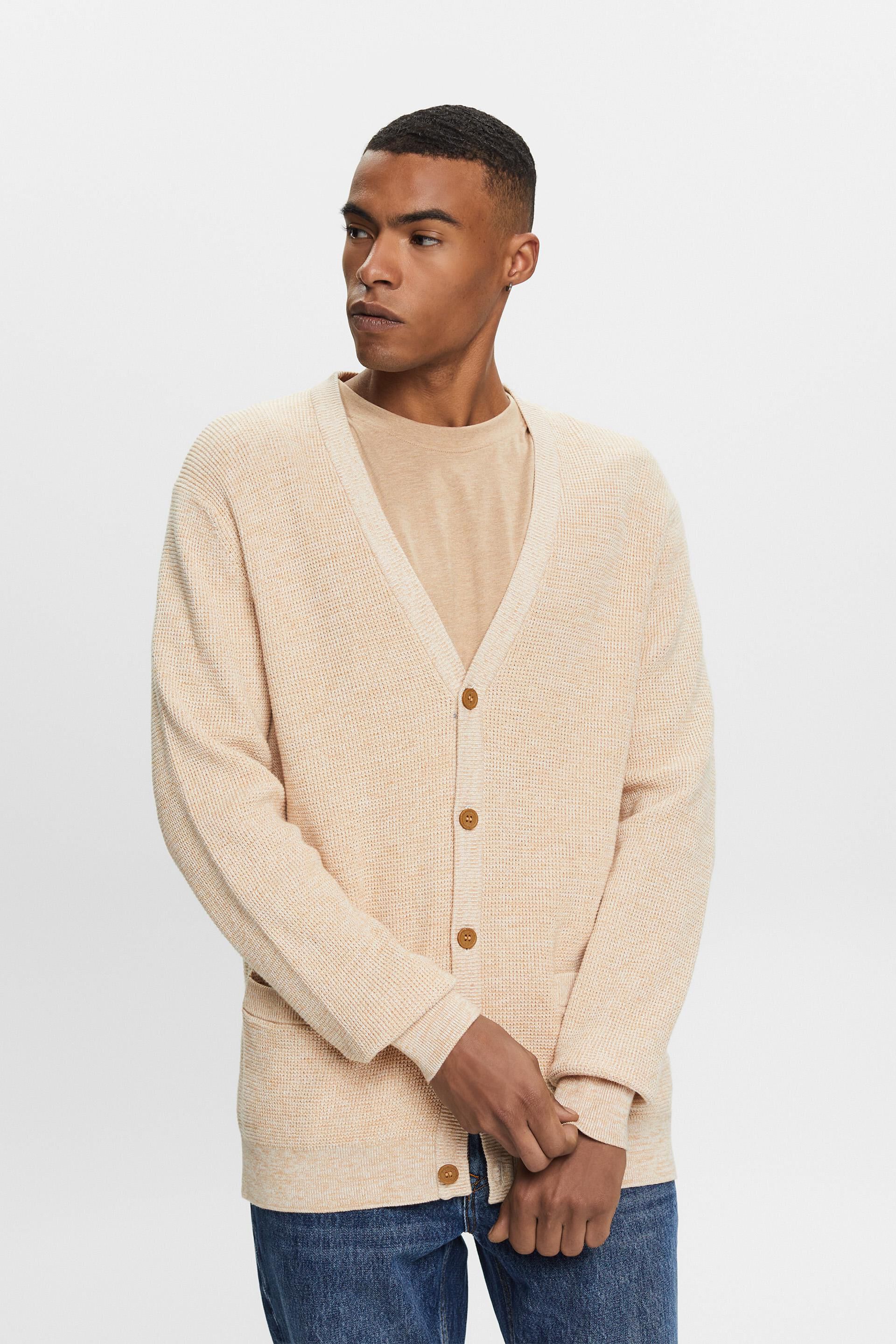 ESPRIT - V-neck cardigan, 100% cotton at our Online Shop