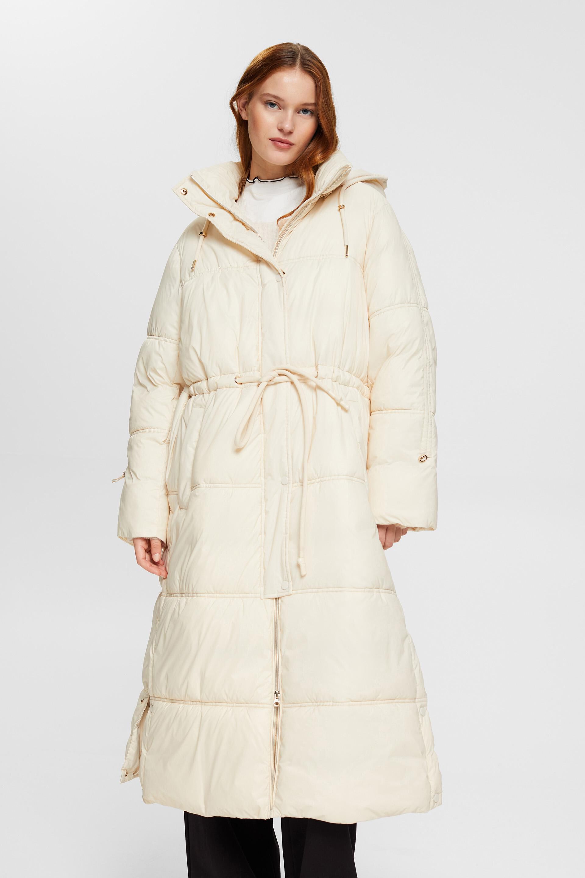 ESPRIT - Oversized puffer coat with drawstring waist at our Online