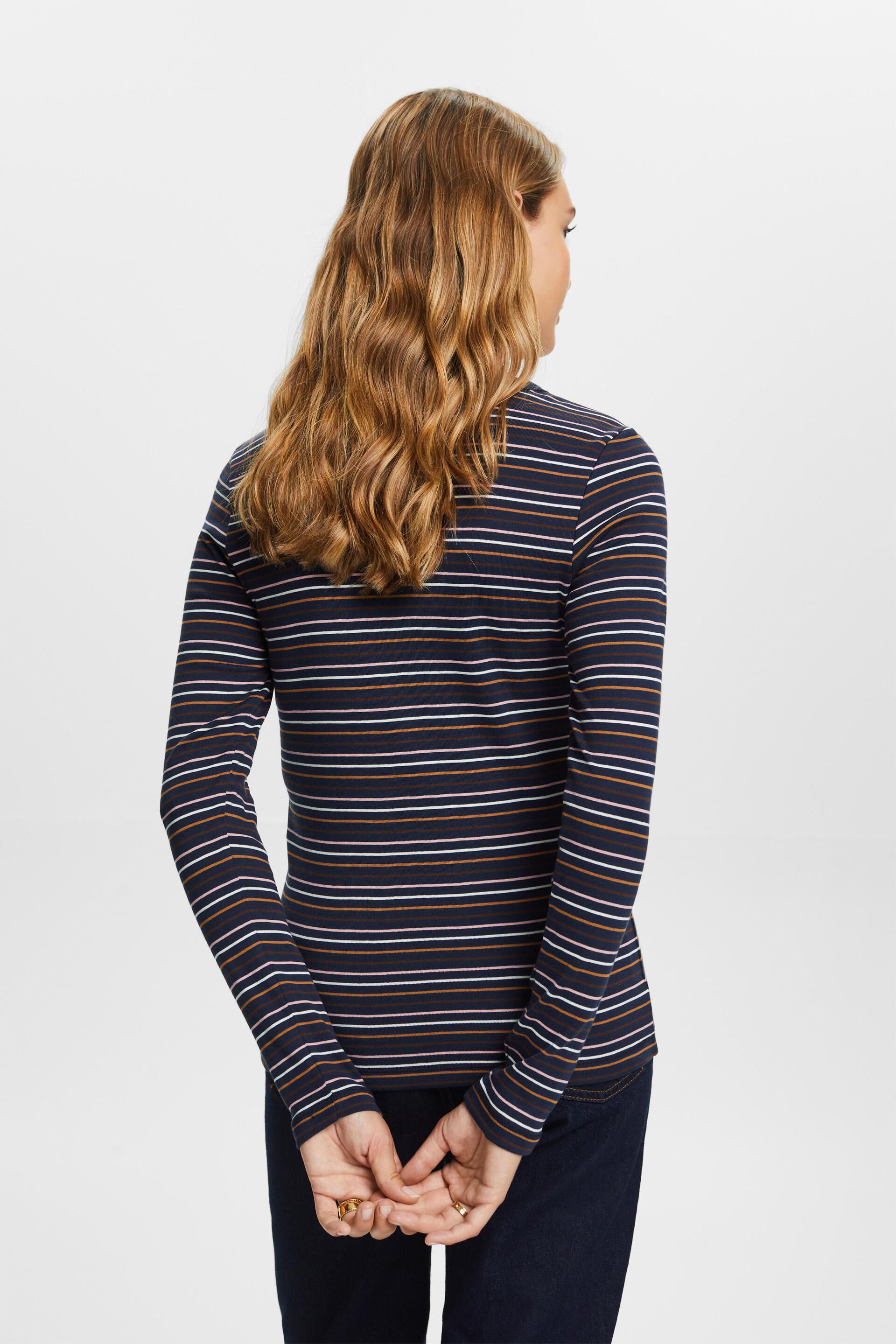 ESPRIT - Striped long sleeve top, organic cotton at our Online Shop