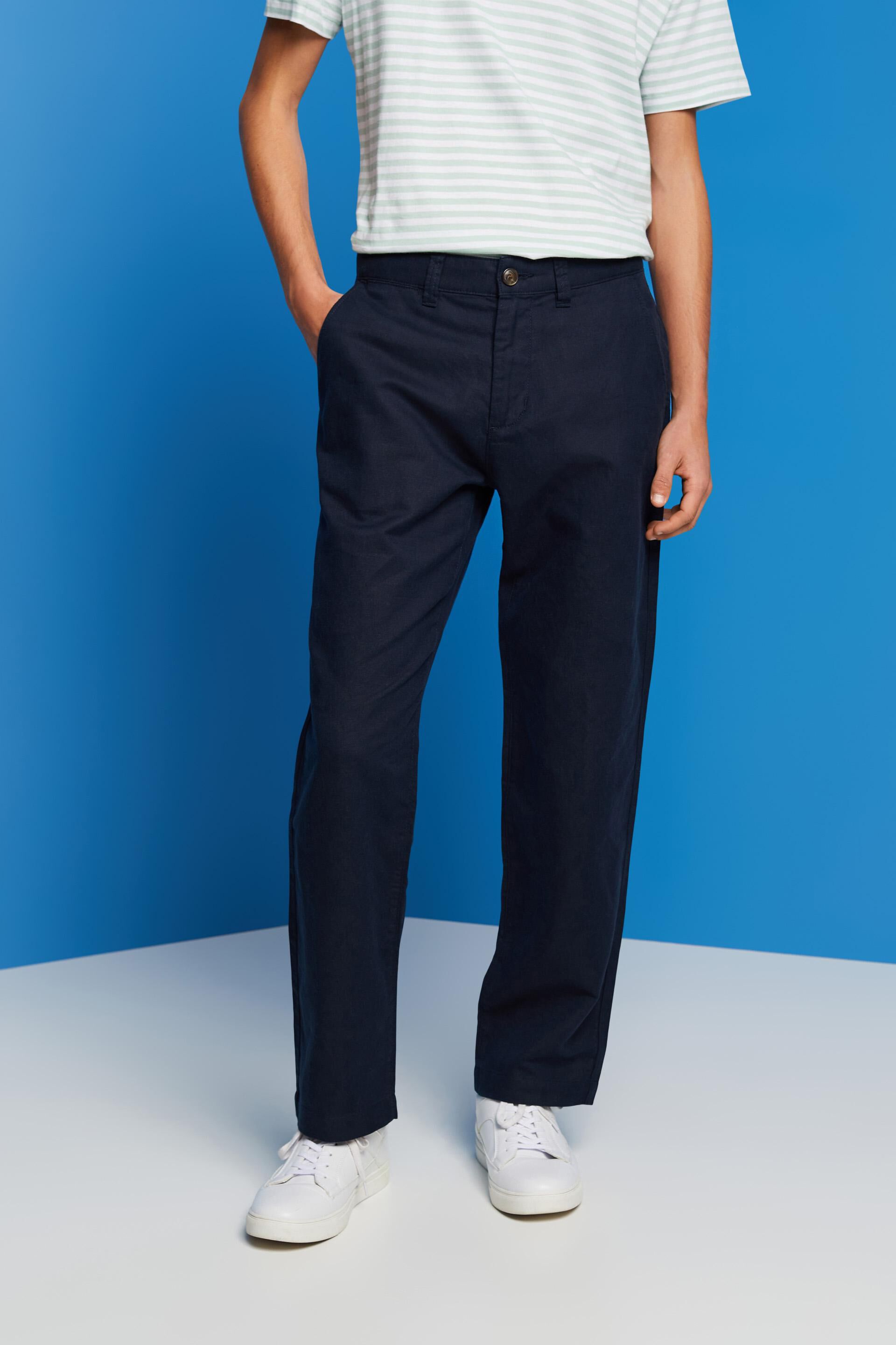ESPRIT  Cotton and linen blended trousers at our Online Shop