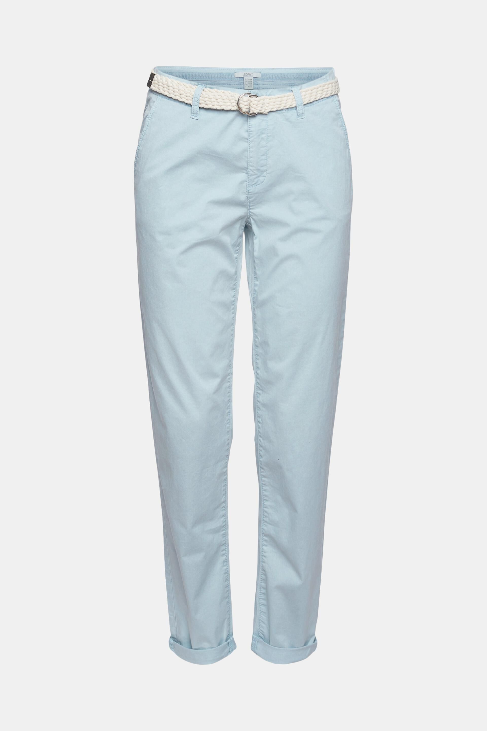 ESPRIT - Chinos with braided belt at our Online Shop